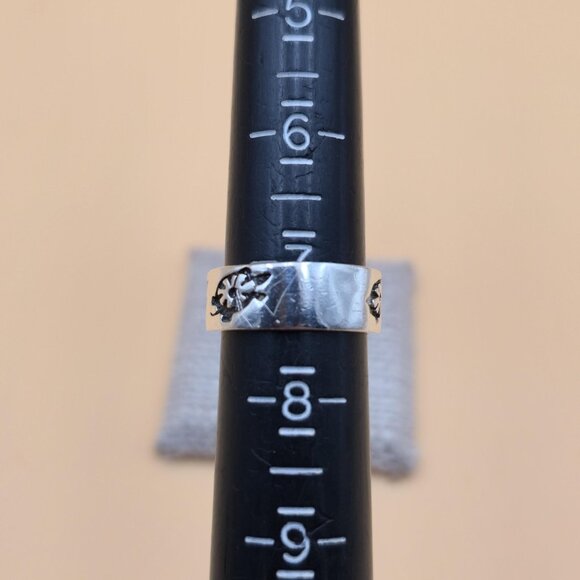 Size 7.25 Sterling Silver Cute Turtles Hefty Band Ring A5430 - Picture 7 of 9